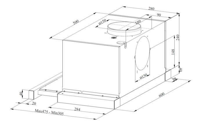 Silverline   SM1144 Azur Slimeline ventilator - Bilde 2