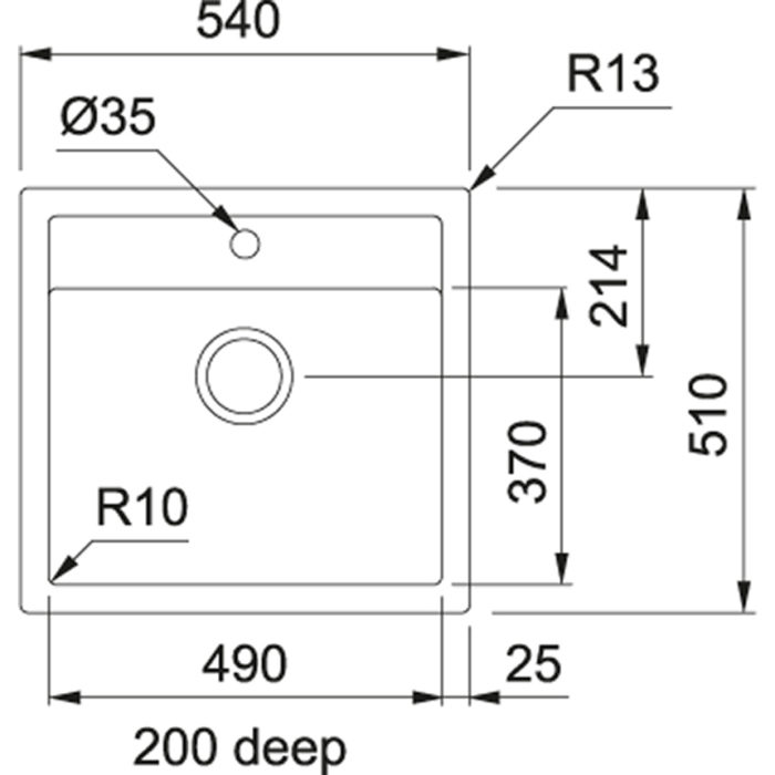 Franke Sirius SID 610-50 TH (SORT) Kjøkkenvask - Bilde 2