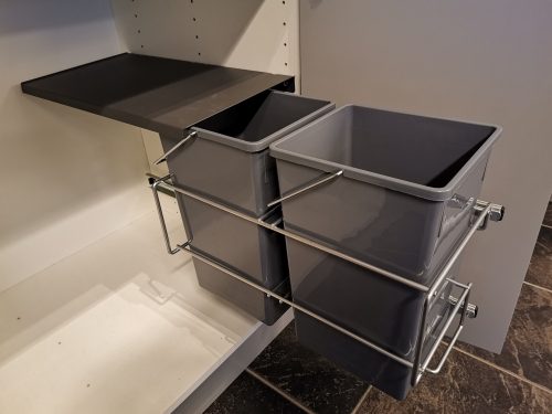 Kildesortering m/lokk og 2x12 liter bøtter
